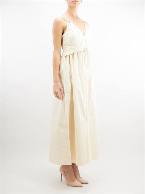 Long poplin dress with Oval T and laces Twinset TWIN SET | abito en | TT20217222